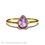 天然石アメジスト　リング 14Kイエローゴールド　925