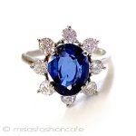 サファイア・フラワー スターリング銀製リング