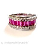 ルビー＆ホワイトトパーズ スターリング刻印　リング