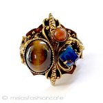 アールヌーヴォー天然石 アンティーク　リング