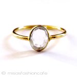 天然石クオーツ　リング 14Kイエローゴールド925