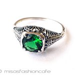 アンティークジュエリー エメラルド 銀製リング