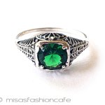 アンティークジュエリー エメラルド 銀製リング
