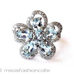 ブルートパーズ花リング スターリング925　指輪