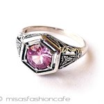 アンティーク銀製リング ピンクサファイア　指輪