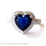 ハート型サファイアの指輪 スターリング925リング