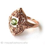 アンティークリング　指輪 天然石14kローズゴールド