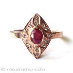 アンティークジュエリー指輪 天然ルビー＆ダイヤモンド