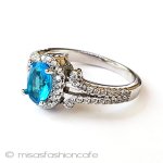 アクアマリン　指輪 スターリング銀製リング