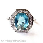 アクアマリン　銀製指輪 スターリング925リング