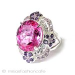 トルマリン・フラワー指輪 スターリング925　銀製