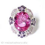 トルマリン・フラワー指輪 スターリング925　銀製