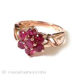 アンティークリング指輪 お花ルビー14kGold925