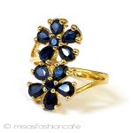 アンティーク指輪14k925 天然石サファイアのお花