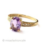 10金ゴールドリング 指輪 アメジスト＆ダイヤモンド