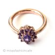 （画像用） アンティークリング花指輪 アメジスト ローズGold925