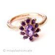 （画像用） アンティークリング花指輪 アメジスト ローズGold925
