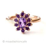 アンティークリング花指輪 アメジスト ローズGold925