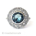 トパーズ・フローラル スターリング刻印リング