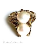 アンティークリング 真珠 金の枝木　指輪