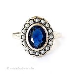 サファイア・パール　指輪 スターリングシルバー925