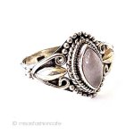 天然石ローズクオーツ指輪 スターリングシルバー925