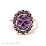 アメジスト銀製925指輪 スターリング刻印リング