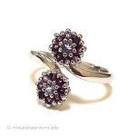 天然石リング 銀製925 スターリング刻印花指輪