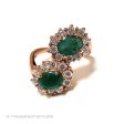 （画像用） 天然石エメラルド花リング 14kRoseゴールド925指輪