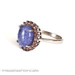 天然石タンザナイトのリング スターリングシルバー指輪