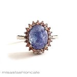 天然石タンザナイトのリング スターリングシルバー指輪