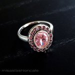 天然石Pinkサファイア スターリング925指輪