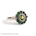 エメラルド&ペリドット スターリング　指輪