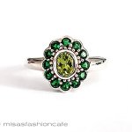 エメラルド&ペリドット スターリング　指輪