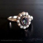 真珠トパーズ　指輪 スターリング　銀製