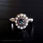 真珠トパーズ　指輪 スターリング　銀製