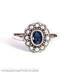 真珠　サファイア　指輪 スターリングシルバー銀