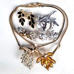 ヴィンテージジュエリー ローズ&リーフセット