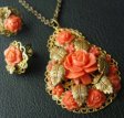 （画像用） アンティークお花 ネックレス・イヤリングセット