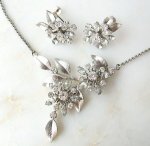 ホワイトゴールドKrementz ネックレス＆イヤリングセット