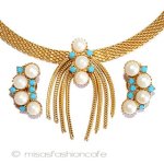 パール＆ターコイズ メタルフリンジ　セット