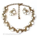 Trifari　 トリファリ 白いお花　セット