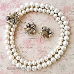 ヴィンテージアクセサリー バロックパールRS花セット