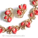 Trifari　 トリファリ コーラルベリーSET