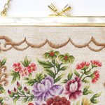 ヴィンテージ　バッグ MOパール　花プチポアン