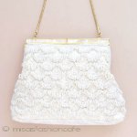 ビンテージ　バッグ 総ビーズ　MOパール