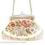 アンティーク　バッグ イタリア製　花刺繍