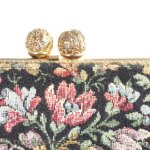 ヴィンテージバッグ　 フランス製　花刺繍