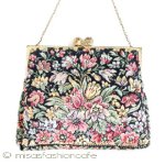 ヴィンテージバッグ　 フランス製　花刺繍