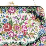 ビンテージ　バッグ 総刺繍お花プチポアン